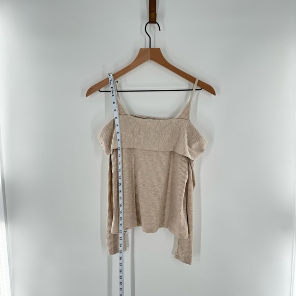Jonathan Simkhai Standard Piper Shaping Rib Long Sleeve Off the Shoulder Top M - Picture 10 of 10